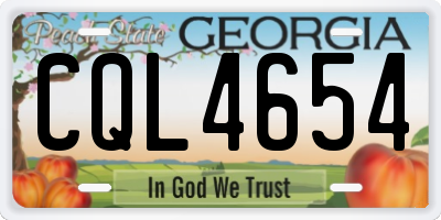 GA license plate CQL4654