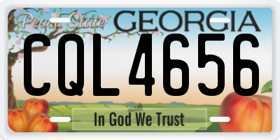 GA license plate CQL4656