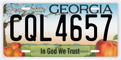 GA license plate CQL4657