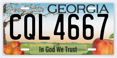 GA license plate CQL4667