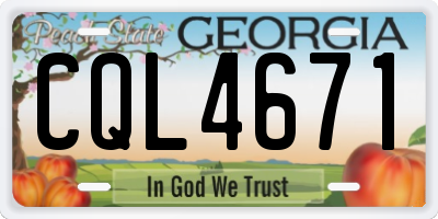 GA license plate CQL4671