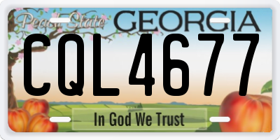 GA license plate CQL4677