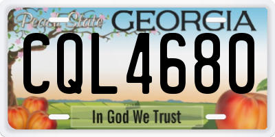 GA license plate CQL4680