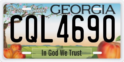 GA license plate CQL4690