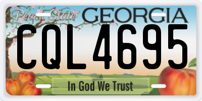 GA license plate CQL4695