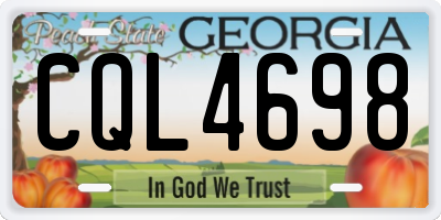 GA license plate CQL4698