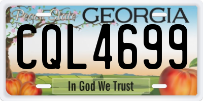 GA license plate CQL4699