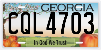 GA license plate CQL4703