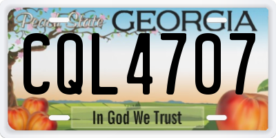 GA license plate CQL4707