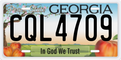 GA license plate CQL4709