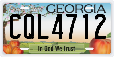 GA license plate CQL4712