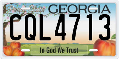 GA license plate CQL4713