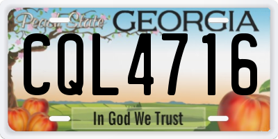 GA license plate CQL4716