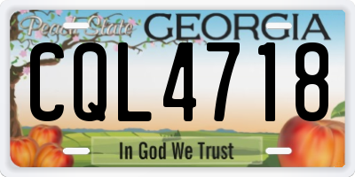 GA license plate CQL4718