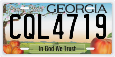 GA license plate CQL4719