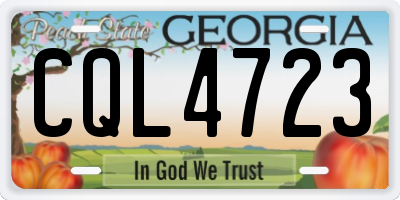 GA license plate CQL4723