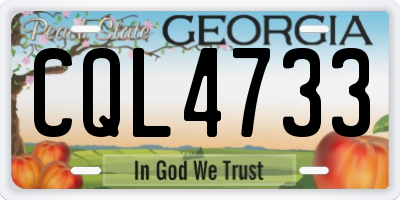 GA license plate CQL4733