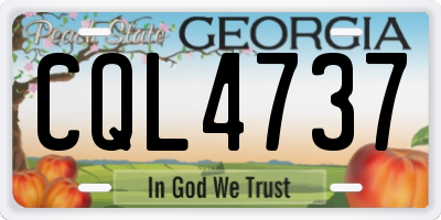 GA license plate CQL4737