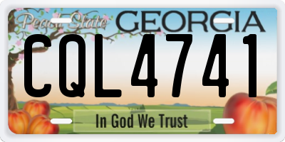 GA license plate CQL4741