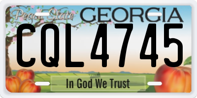 GA license plate CQL4745