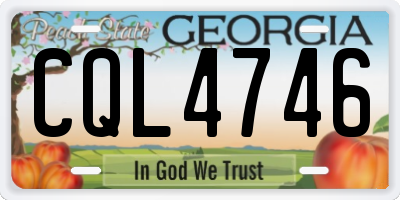 GA license plate CQL4746