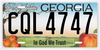 GA license plate CQL4747