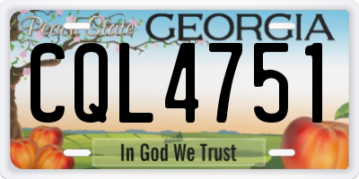 GA license plate CQL4751