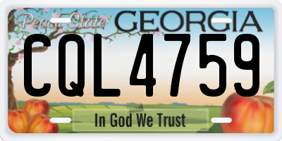 GA license plate CQL4759