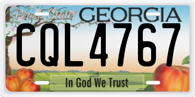 GA license plate CQL4767