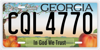 GA license plate CQL4770