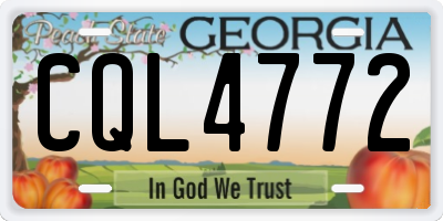 GA license plate CQL4772