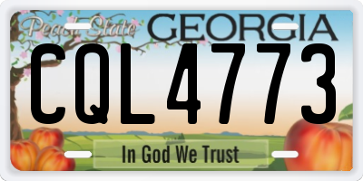 GA license plate CQL4773