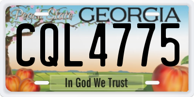 GA license plate CQL4775