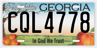 GA license plate CQL4778