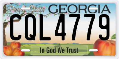 GA license plate CQL4779