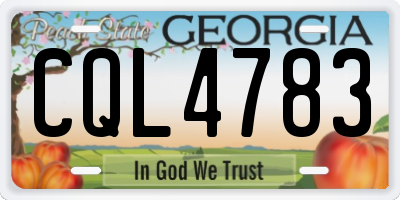 GA license plate CQL4783