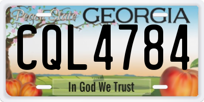 GA license plate CQL4784