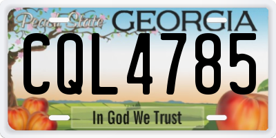 GA license plate CQL4785