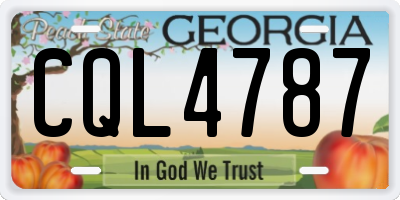 GA license plate CQL4787