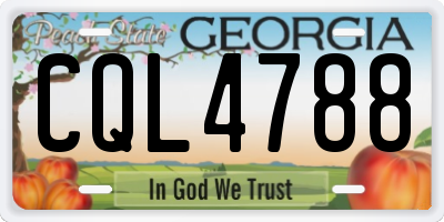 GA license plate CQL4788
