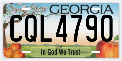 GA license plate CQL4790