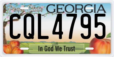 GA license plate CQL4795