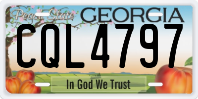 GA license plate CQL4797