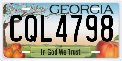 GA license plate CQL4798