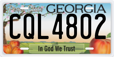 GA license plate CQL4802