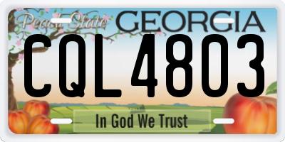 GA license plate CQL4803
