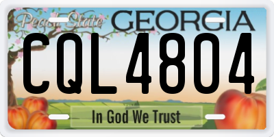 GA license plate CQL4804