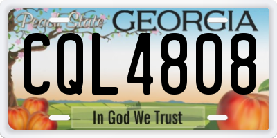 GA license plate CQL4808