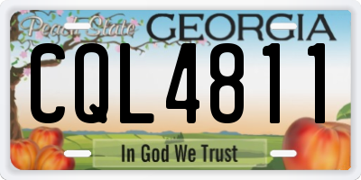 GA license plate CQL4811