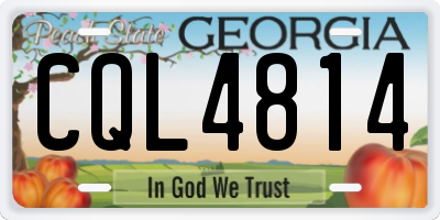 GA license plate CQL4814